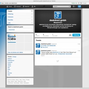 Desk4Rent – Twitter Design