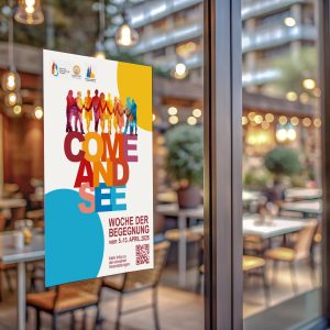 Poster promotion design mockup. Vertical empty white blank paper